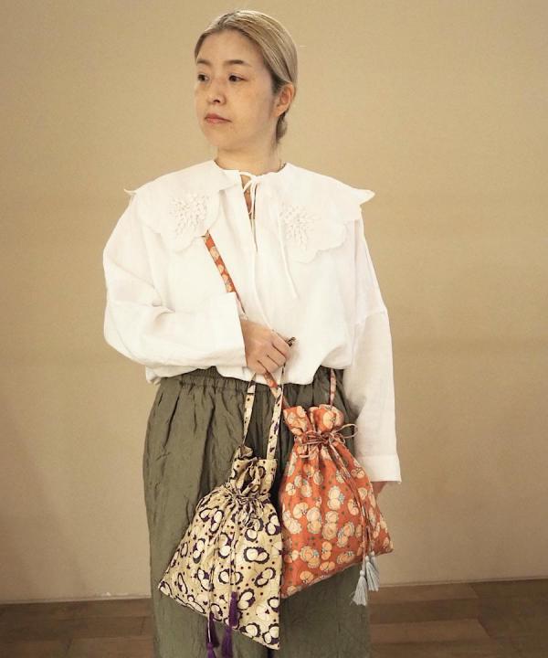 Embroidery drawstring sholder bag