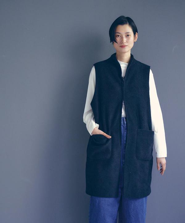フリース　ロングベスト