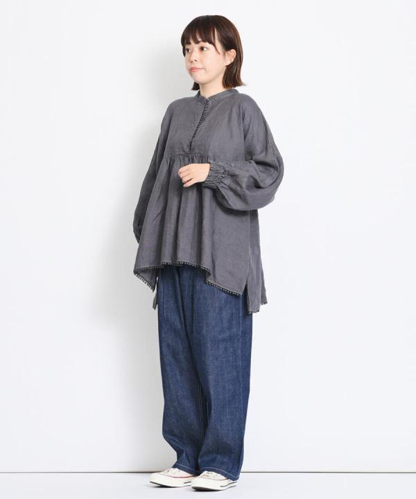 セルヴィッジデニム　ワイドタックパンツ(RIGID)