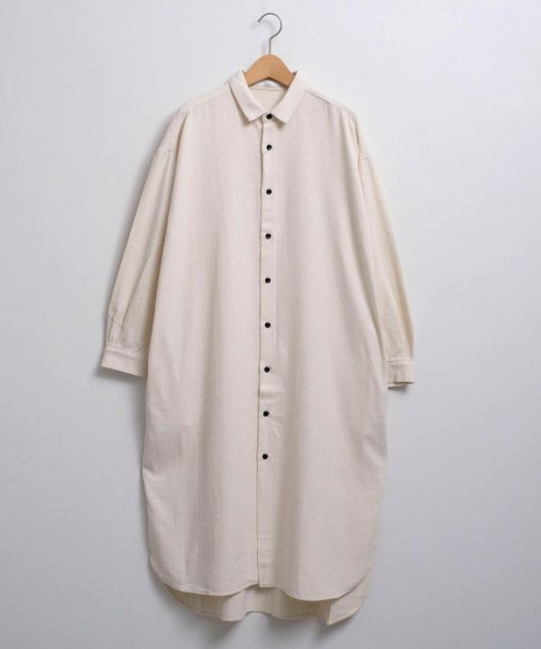 コットンシルクネップロングシャツ