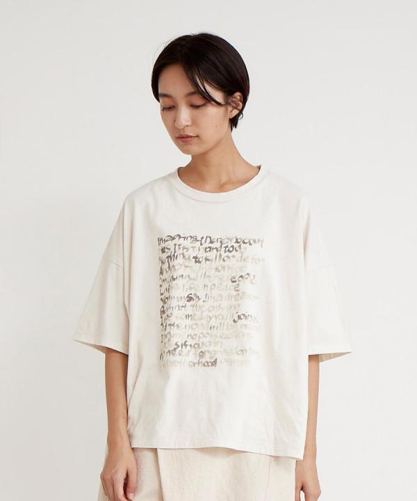ＵＳＥ天竺　英字プリントＴシャツ