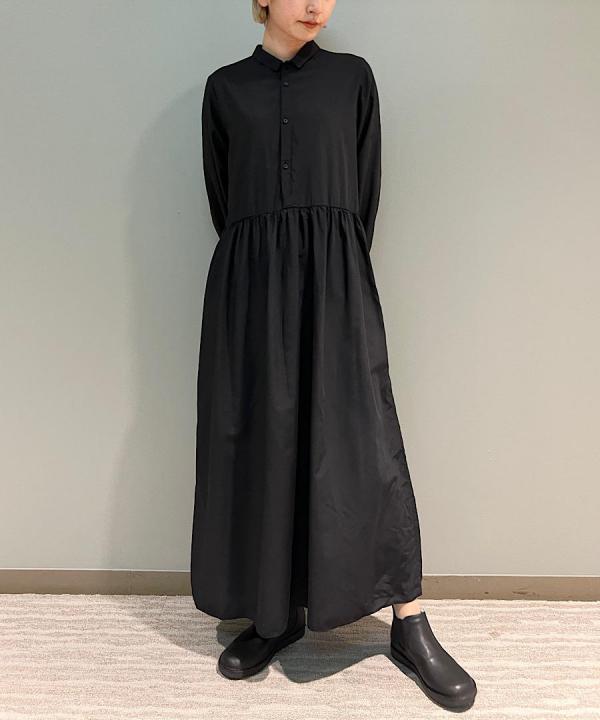 スパンポリエステルローン・製品染め 切り替えシャツワンピース
