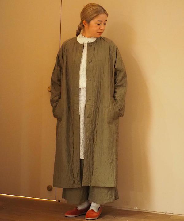QUILTED SILK RAGLAN COAT