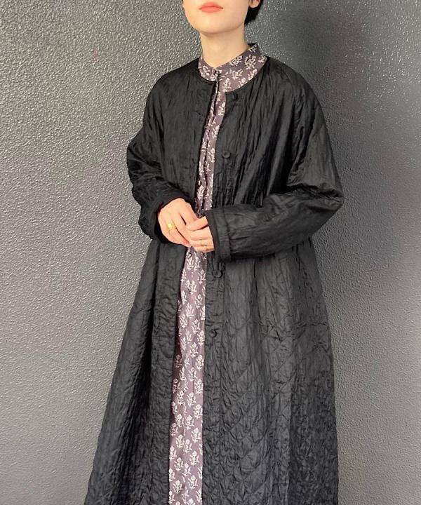 QUILTED　SILK　C-NECK　COAT