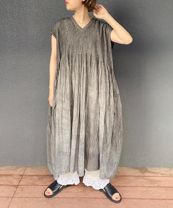 ORGANIC　VOILE　STRIPE　FRENCH　DRESS