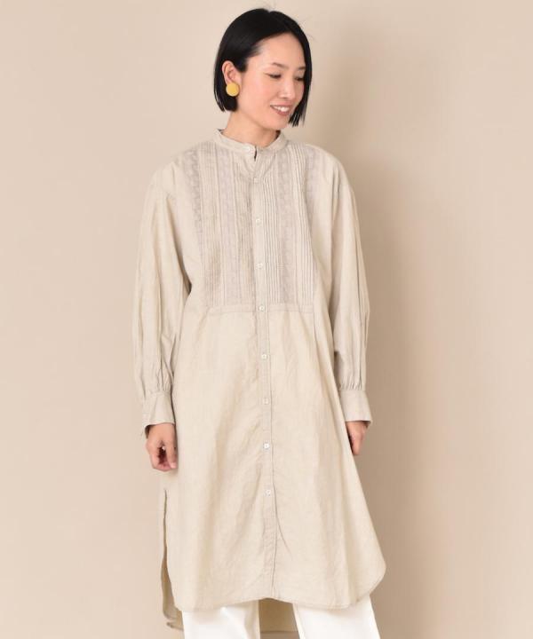 Brushed cotton embroidery＆tuckシリーズワンピース