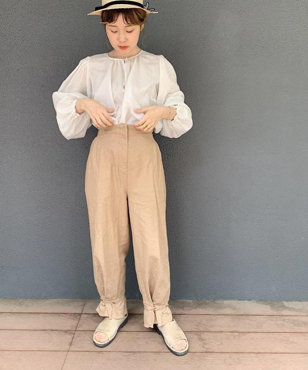 high waist ankle botton pants