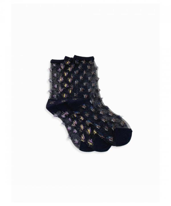 SEE-THROUGH GLITTER FRINGE SOCKS