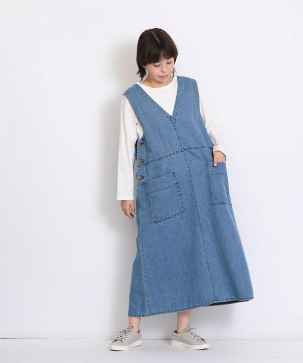 【PICK UP ITEM！】10oz コットンリネンンデニム　2wayジャンパースカート