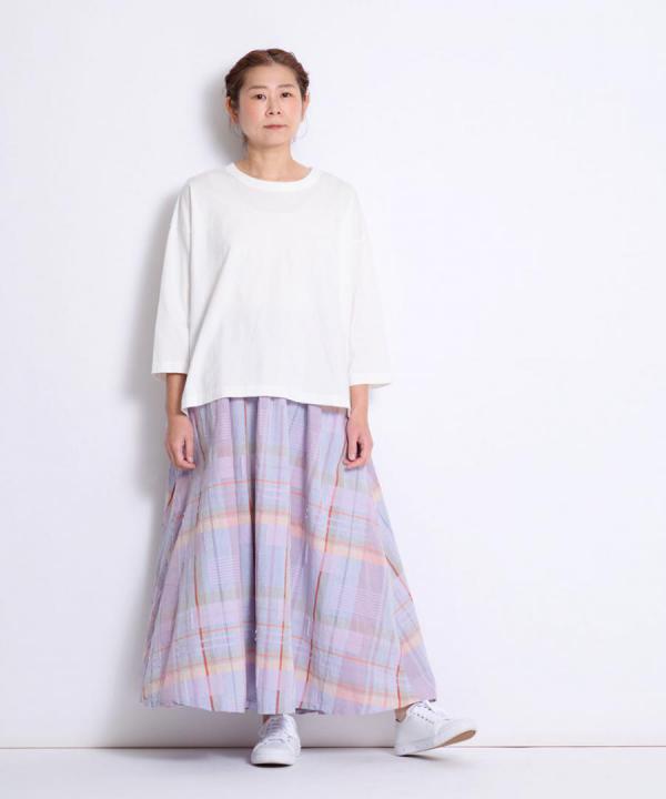オーガニックコットン天竺　7分袖Tシャツ