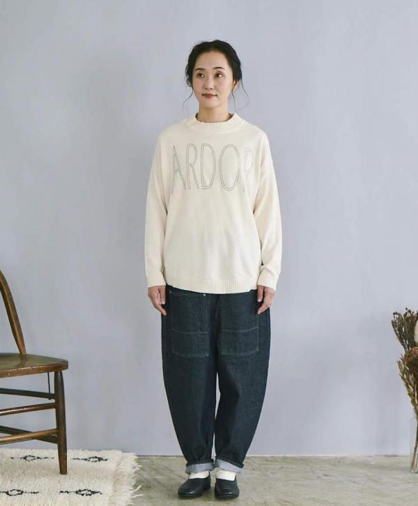 ランダムリブニット刺繍プルオーバー