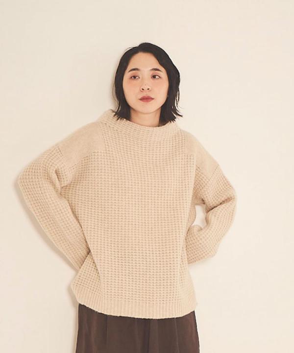 【ラストワン！】ふわふわウールワッフルニット　プルオーバー