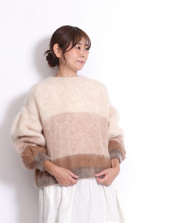 【PICK UP ITEM！】モヘアグラデーションボーダーニット　プルオーバー