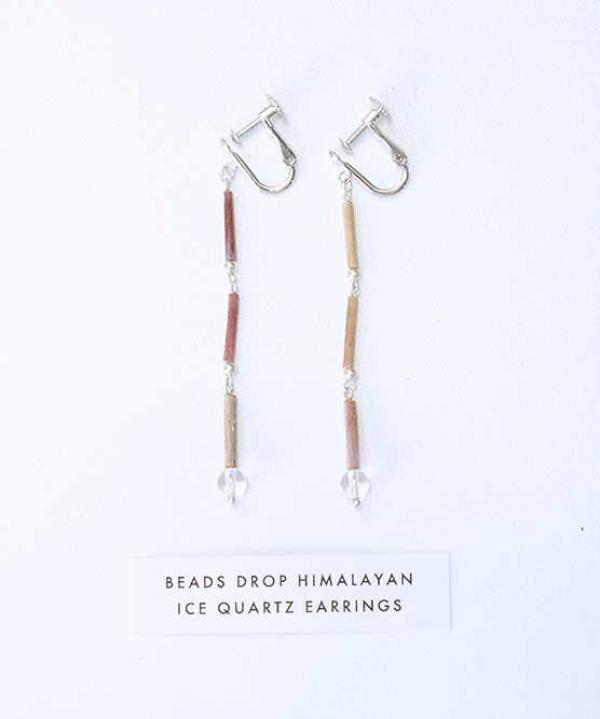 【ラストワン！】BEADS DROP EARRINGS　ヒマラヤンアイスクオーツ