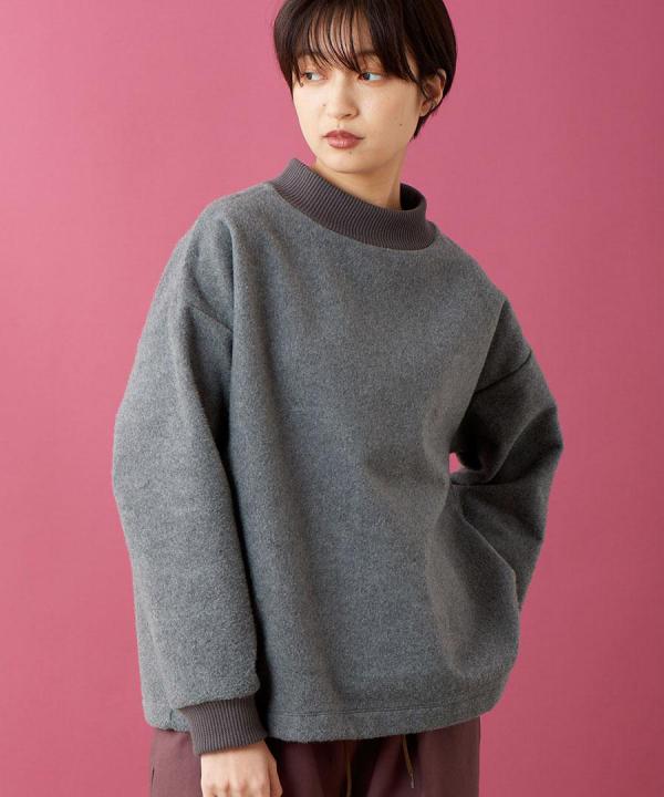 Cottonメルトン リブプルオーバー