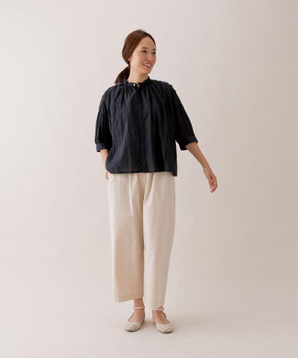 supima cotton ピンタックブラウス