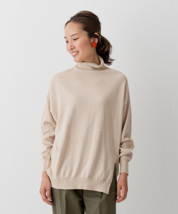 dailyコットン ハイネックプルオーバー