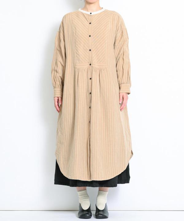 【PICK UP ITEM!】リネンレーヨンストライプ シャツワンピース