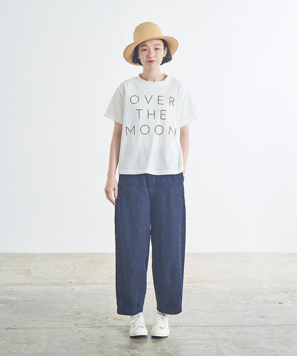 ラフィ天竺 ロゴプリントTシャツ(OVER THE MOON)