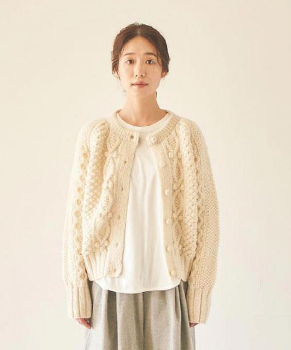 ロービングケーブルハンドニット カーディガン