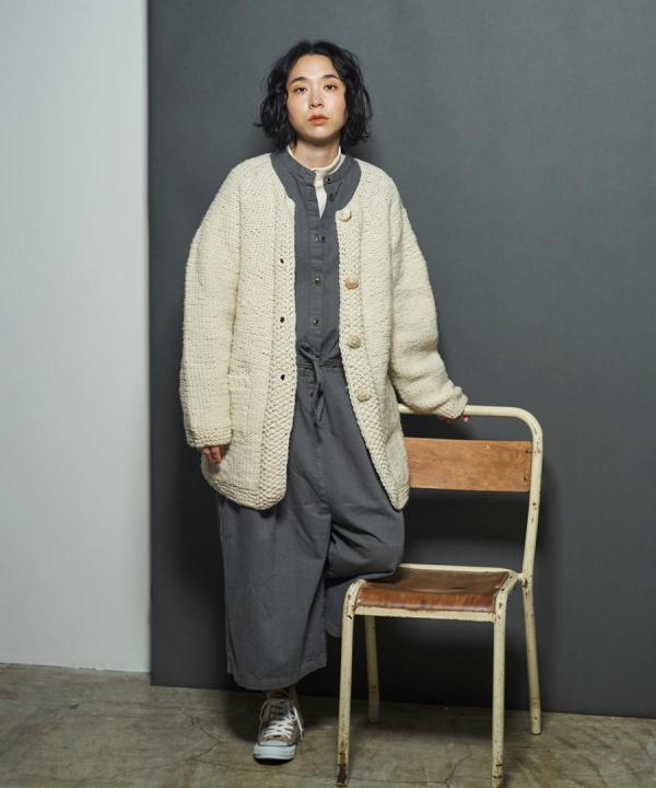 極太ロービングハンドニット ロングカーディガン