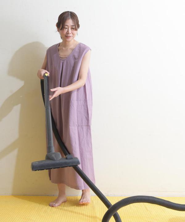 リネンコットン サイドポケット2WAYワンピース