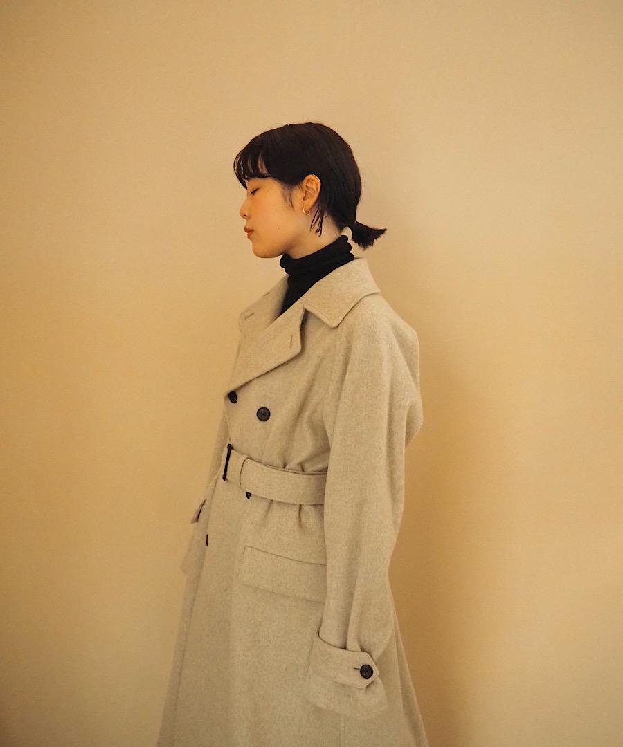 WOOL DOUBLE BREASTED RAGLAN COAT