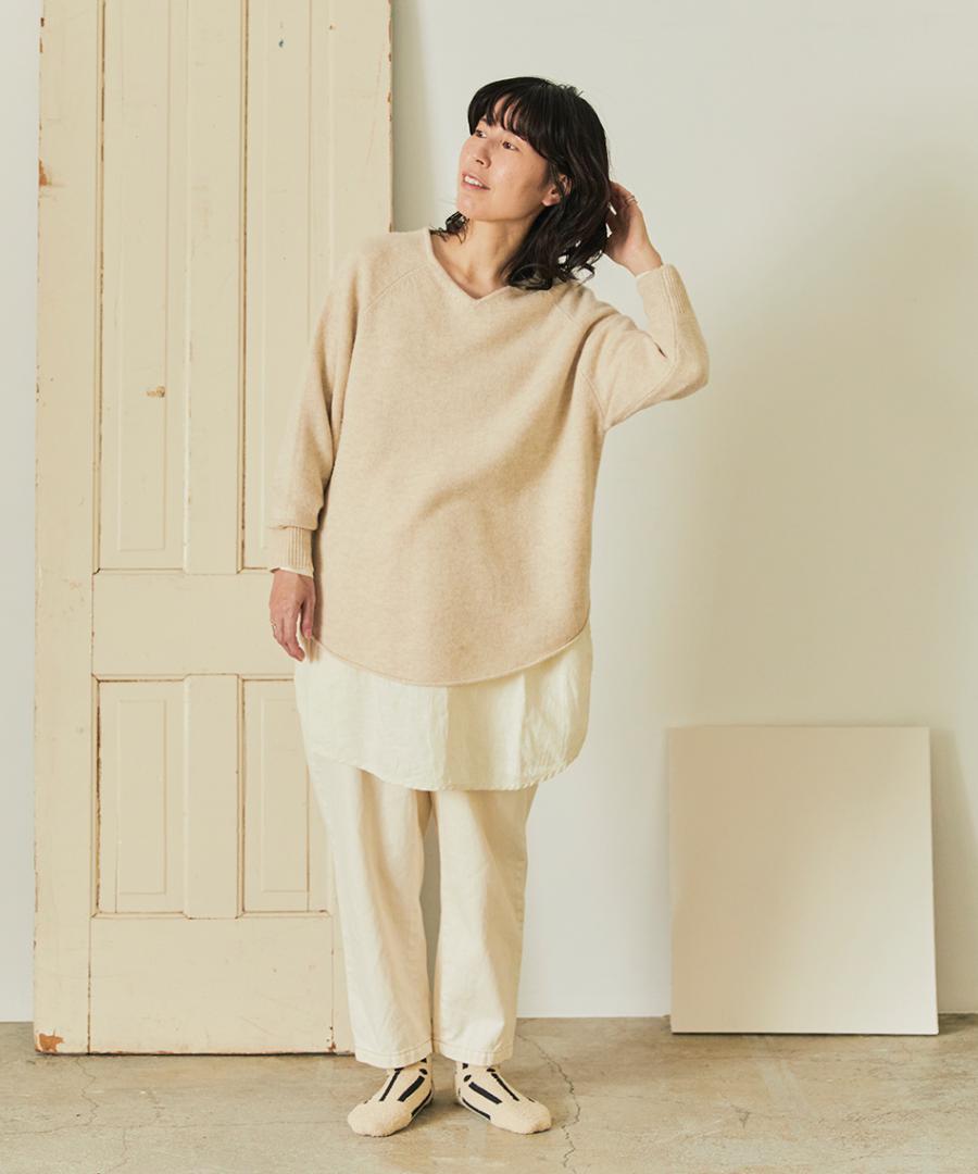 カシミールニット Vネックプルオーバー