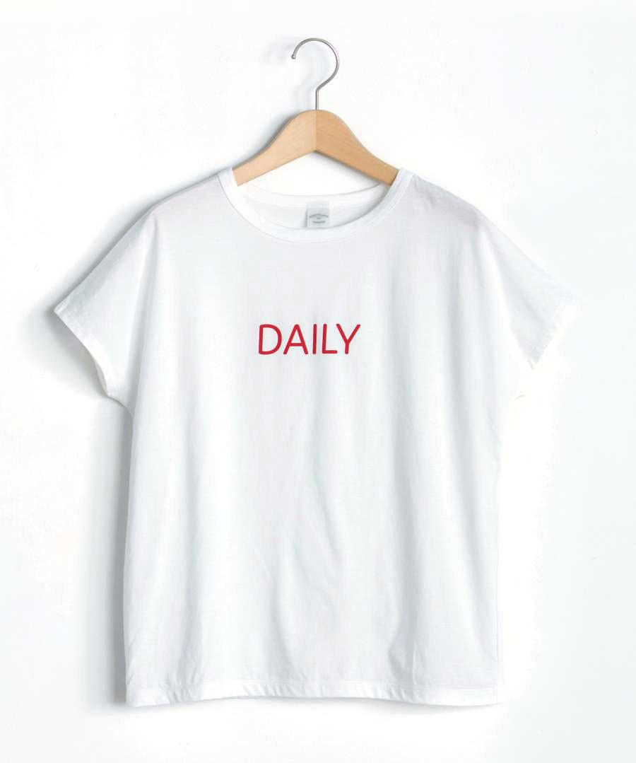 キャトルコットンロゴプリントＴシャツ