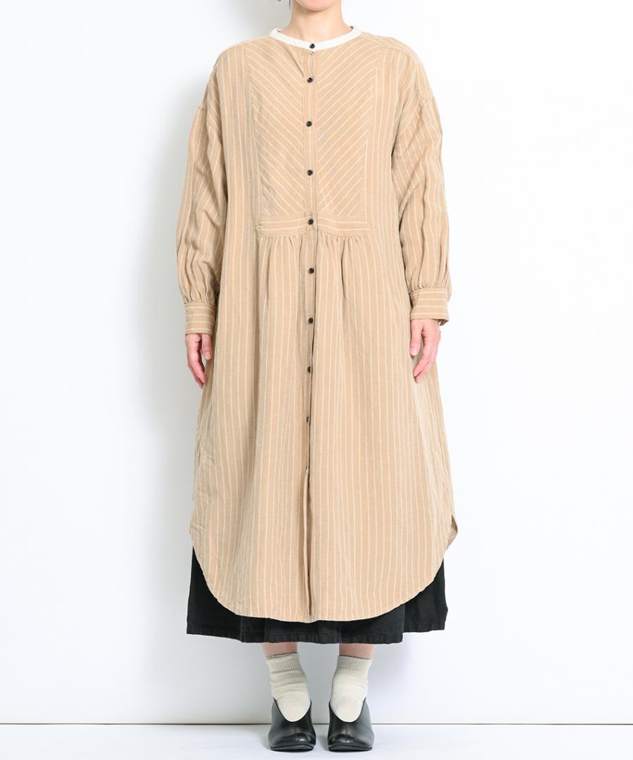 【PICK UP ITEM！】リネンレーヨンストライプ　シャツワンピース