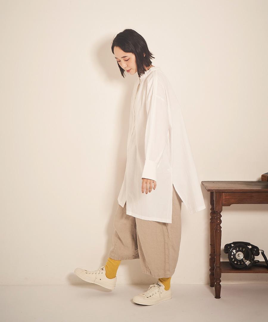 コットン起毛ポプリン　2wayシャツチュニック