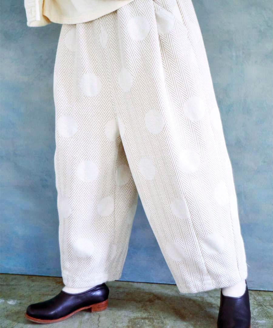 ヘリンボンドットジャガード　パンツ