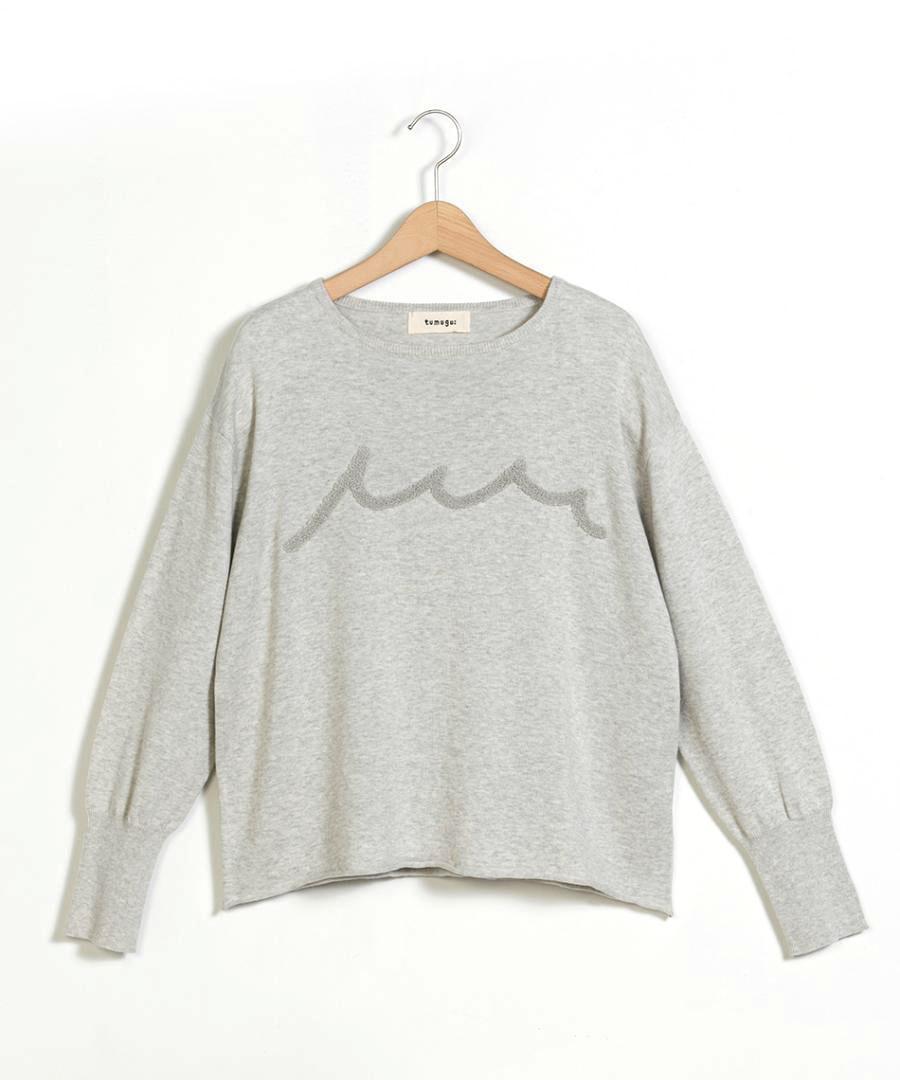 【PICK UP！秋SALE】ランダムリブ刺繍プルオーバー