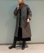 グレンチェックピンドットキルティングリバーシブルコート