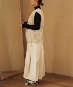 Braided cable vneck vest