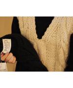 Braided cable vneck vest