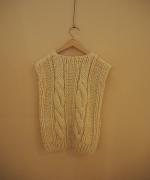 Braided cable vneck vest