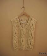 Braided cable vneck vest