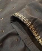Embroidery tuck pants