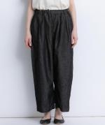 綿麻デニム　タックパンツ