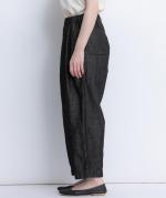 綿麻デニム　タックパンツ