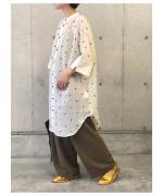 ブレンドピマコットン　ロングブラウス