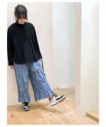 【ラストワン！】ダンガリーシワ加工　ティアードパンツ