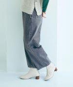 ナチュラルデニム ワイドパンツ（GRAY）