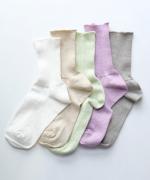 リネンショートソックス　はっかとう