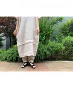 クルーネックロングワンピース