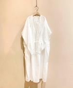 100'S KHADI NECK GATHERED DRESS