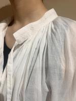 100'S KHADI NECK GATHERED DRESS