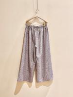 80'S VOILE SMALL FLOWER BLOCK PRINT EASY PANTS