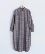 Ｔ/Ｗチェックロングシャツワンピース